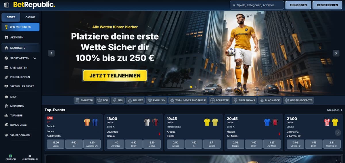 Betrepublic überzeugt im Bereich ausländische online casinos schweiz mit einem besonders spielerfreundlichen Konzept. Der flexible Non-Sticky-Ansatz ist die ideale Wahl für Casino-Nutzer mit einem ausgeprägten Bonusfokus.
